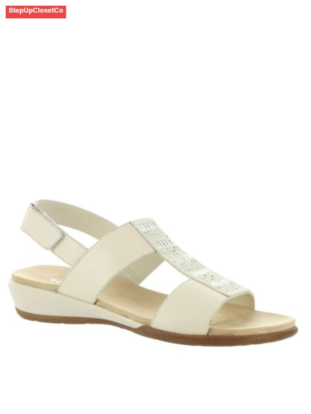 Easy Spirit Hazel Women's Wedge Sandals Sparkly Rhinestone Jeweled H-Strap